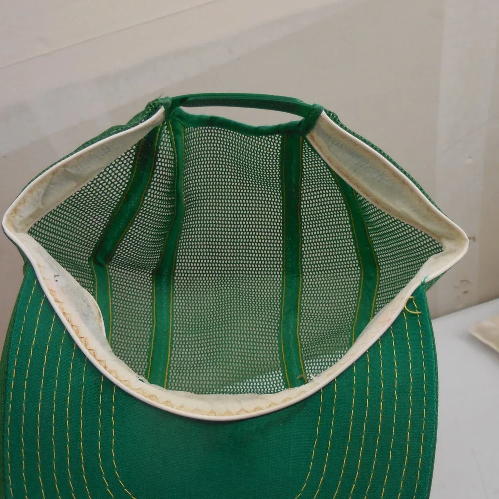 Vintage John Deere Mesh Trucker Hat Green Snapback Louisville Mfg Co Logo Cap